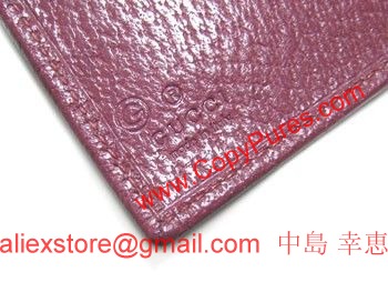 GUCCI　グッチ　財布　ホック長札　長財布　SVプレート　ピンク　143391　アウトレット